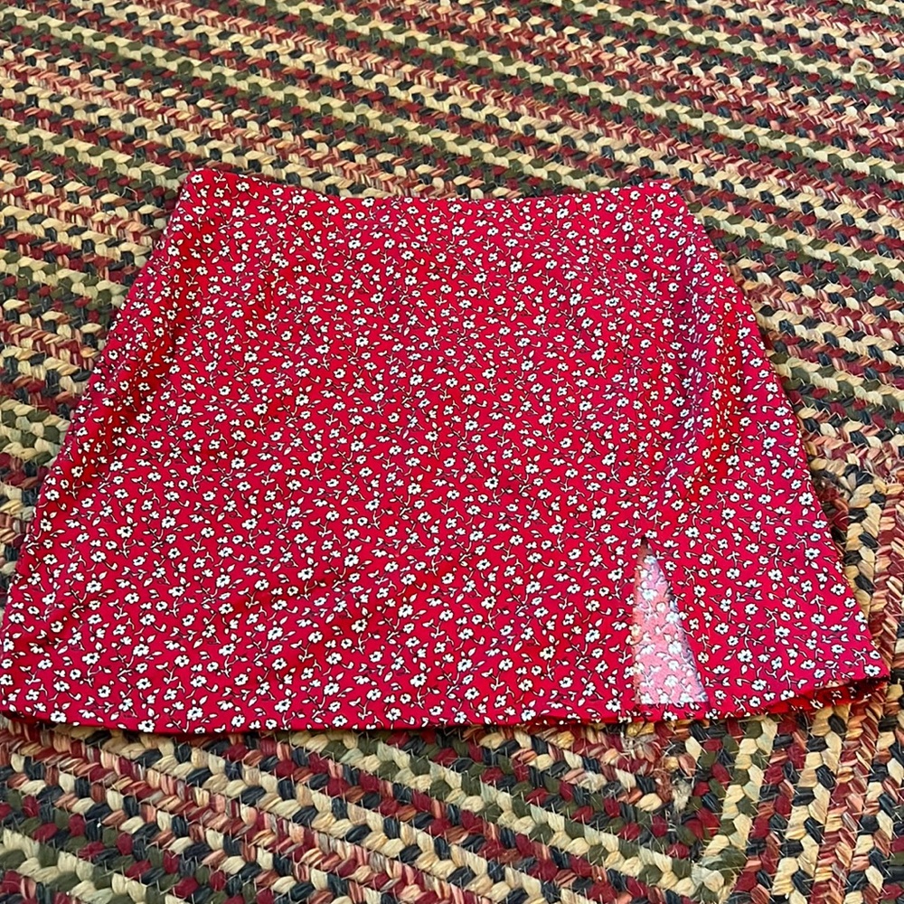 Red Floral Skirt